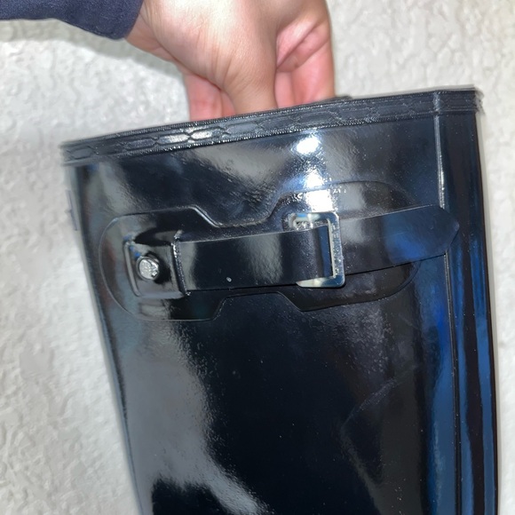 Hunter Original Tall Gloss Rain Boots Black Women’s - Picture 4 of 12